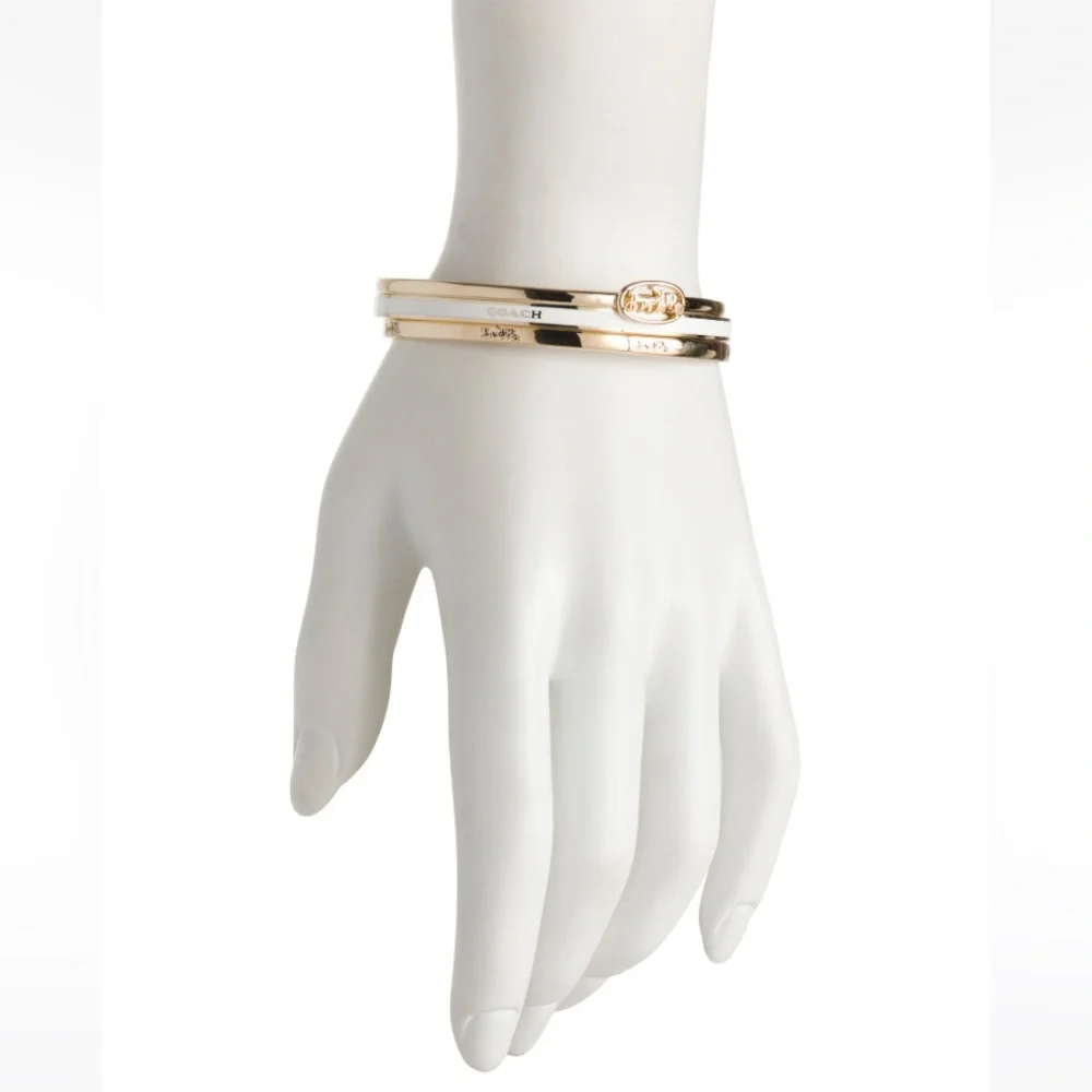 Coach Horse And Carriage Enamel Bangle 3 Piece Bracelet Set NWT - Picture 10 of 10